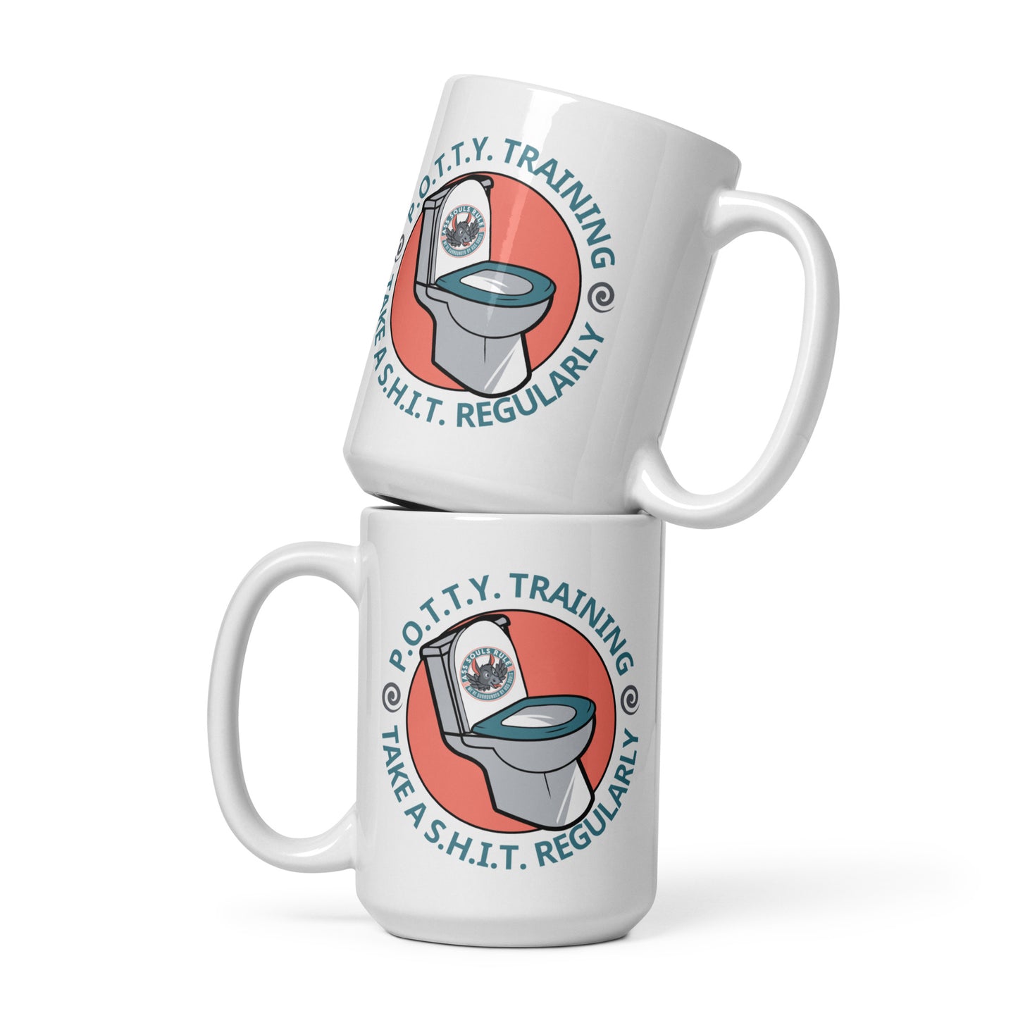 P.O.T.T.Y. Training white glossy mug