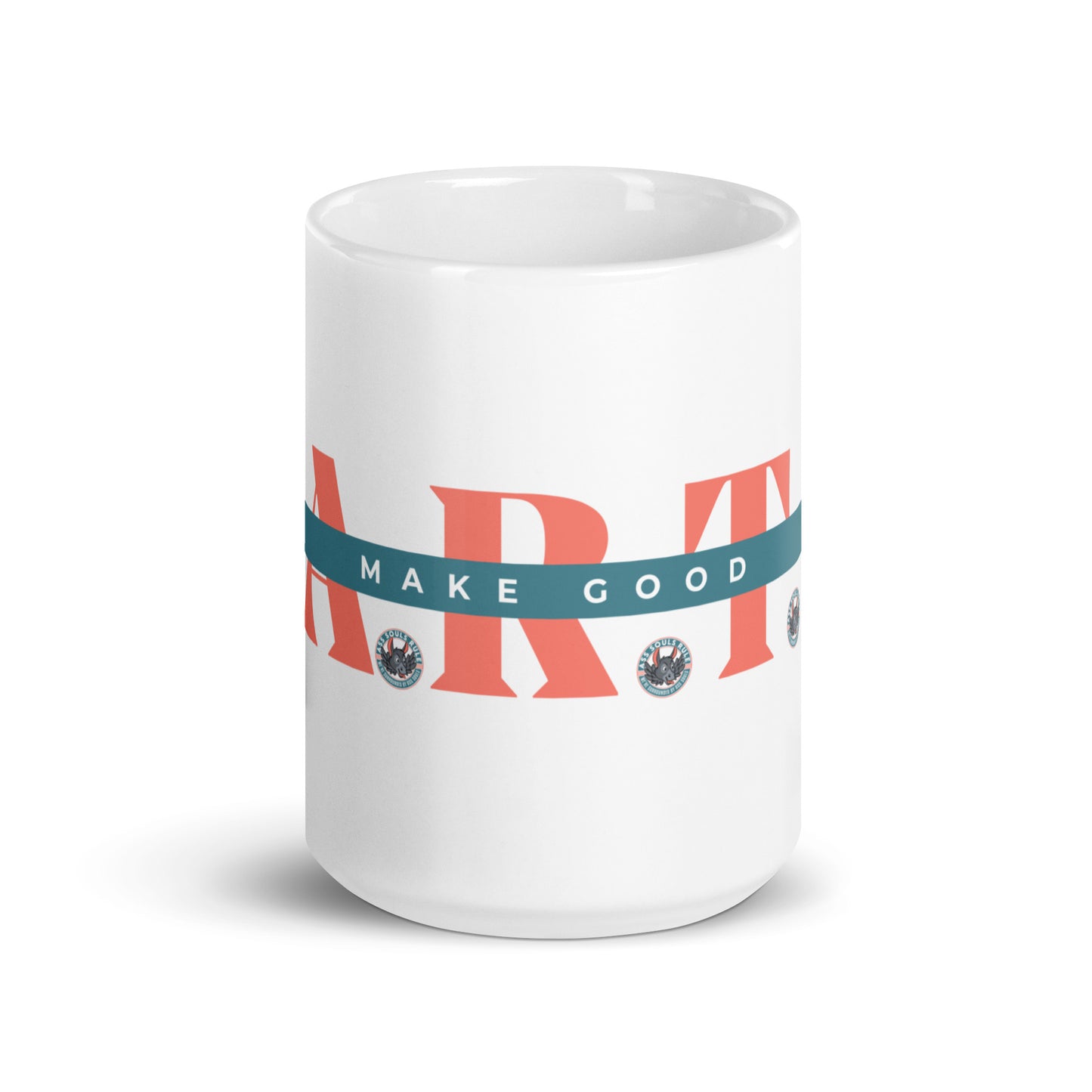 Make Good F.A.R.T.S. salmon white glossy mug