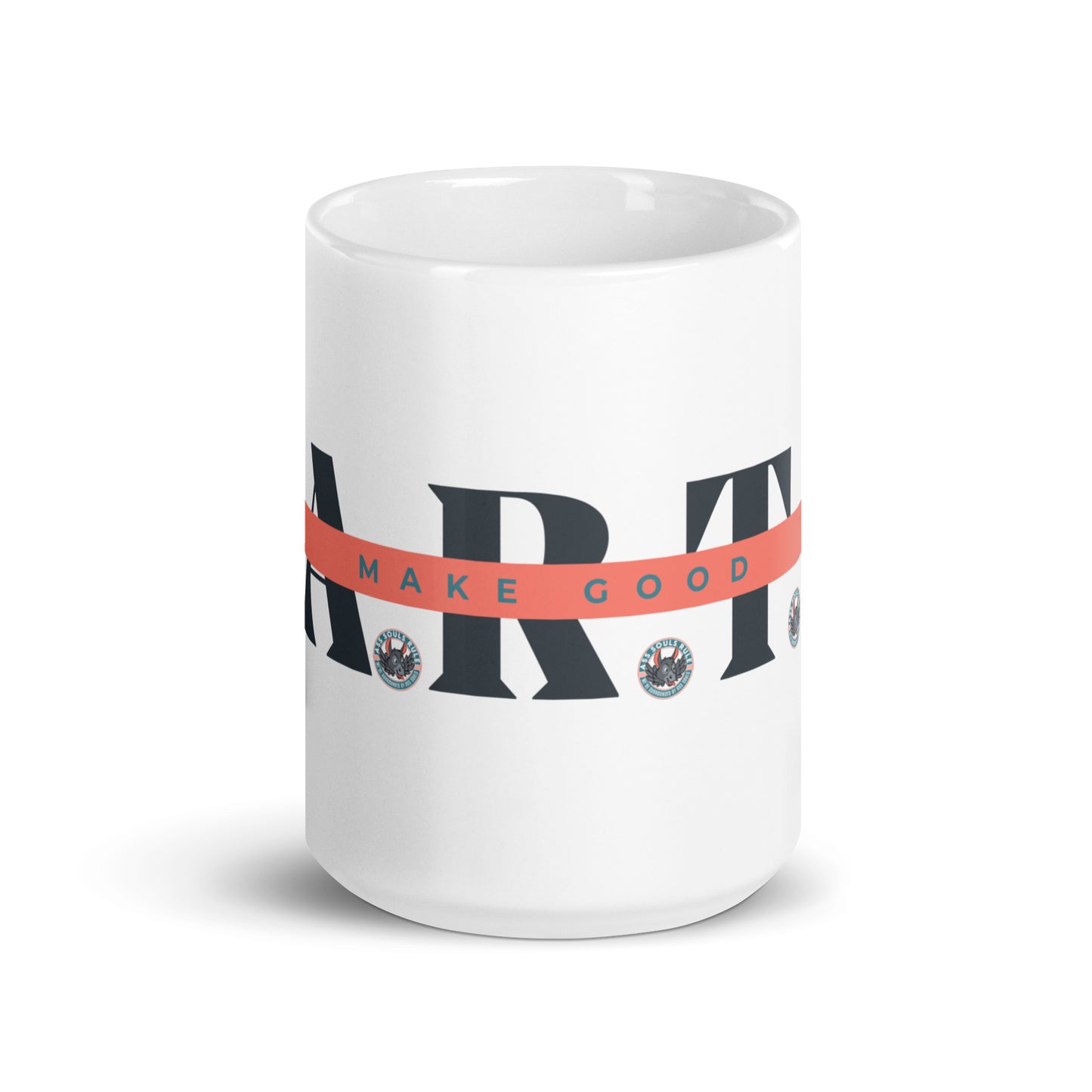 Make Good F.A.R.T.S. dark gray white glossy mug