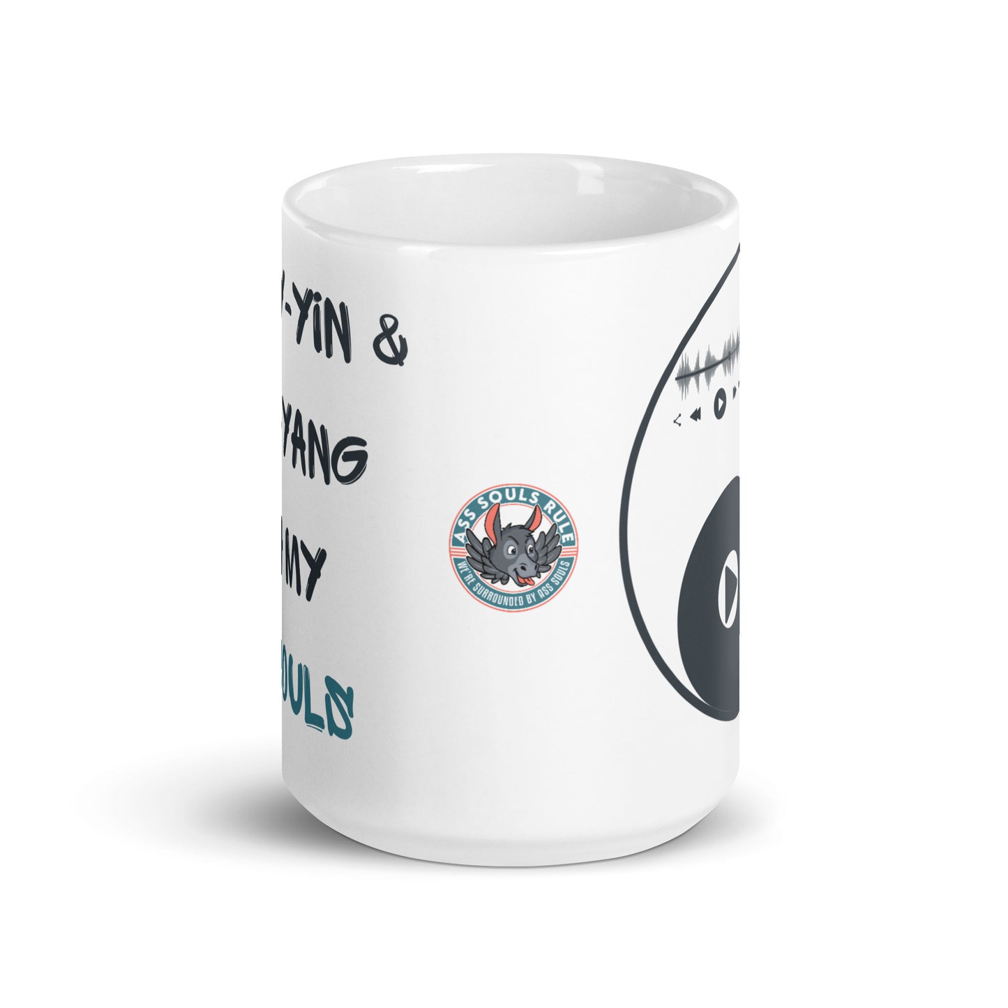 Play-Yin & Play-Yang white glossy mug