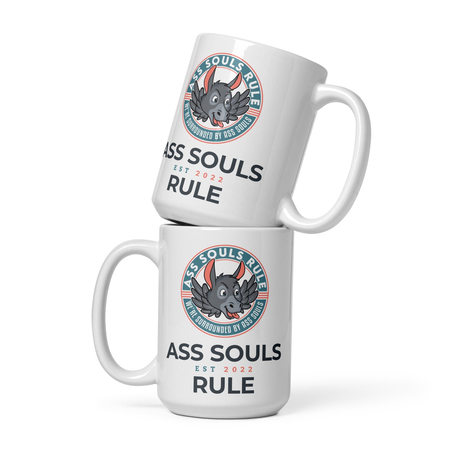 ASR Logo Est white glossy mug