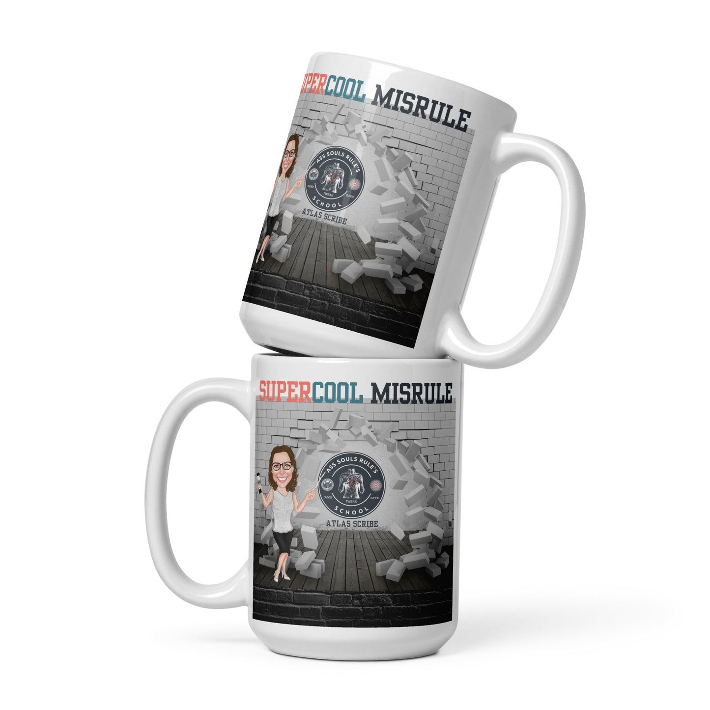 SuperCool MisRule white glossy mug