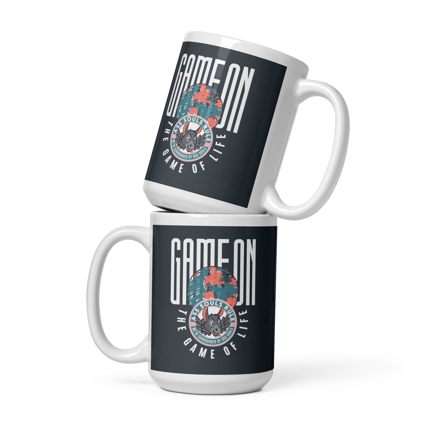 Game On white glossy mug