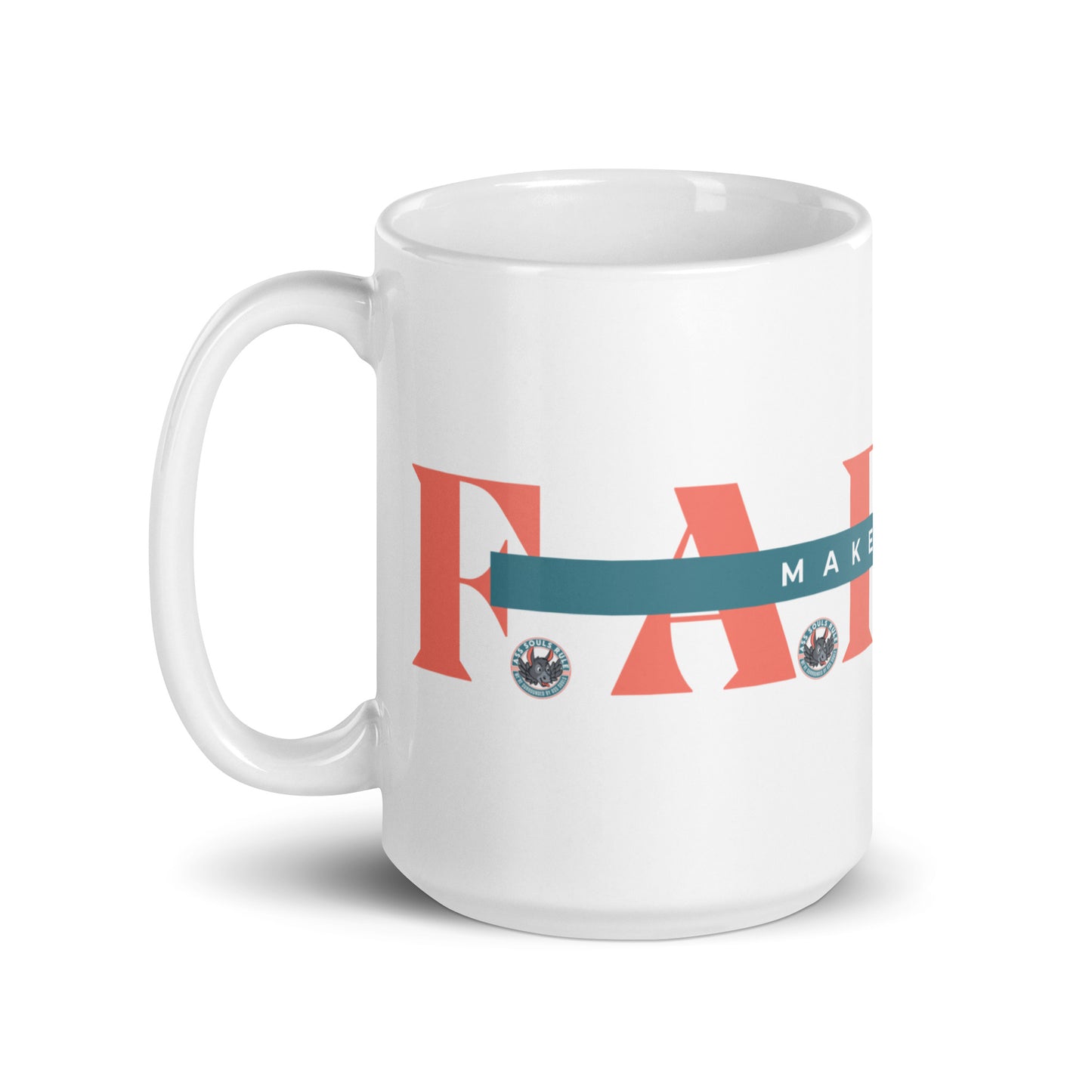 Make Good F.A.R.T.S. salmon white glossy mug