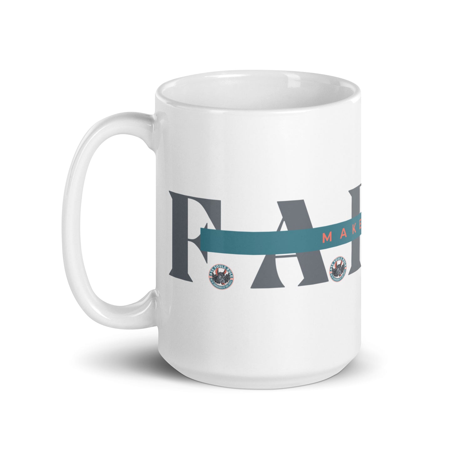 Make Good F.A.R.T.S. light gray white glossy mug