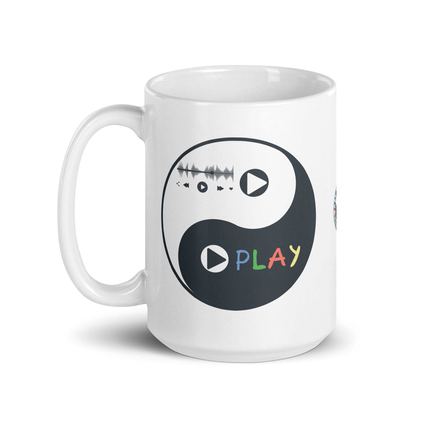 Play-Yin & Play-Yang gray white glossy mug