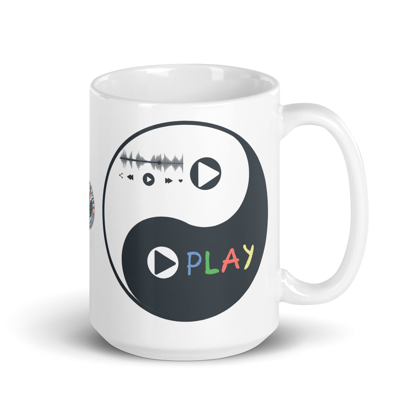 Play-Yin & Play-Yang white glossy mug