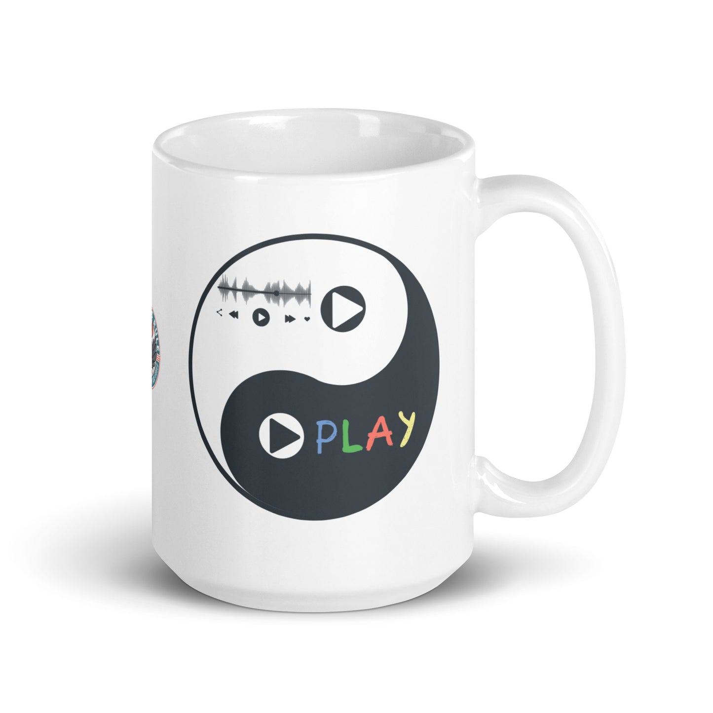 Play-Yin & Play-Yang gray white glossy mug