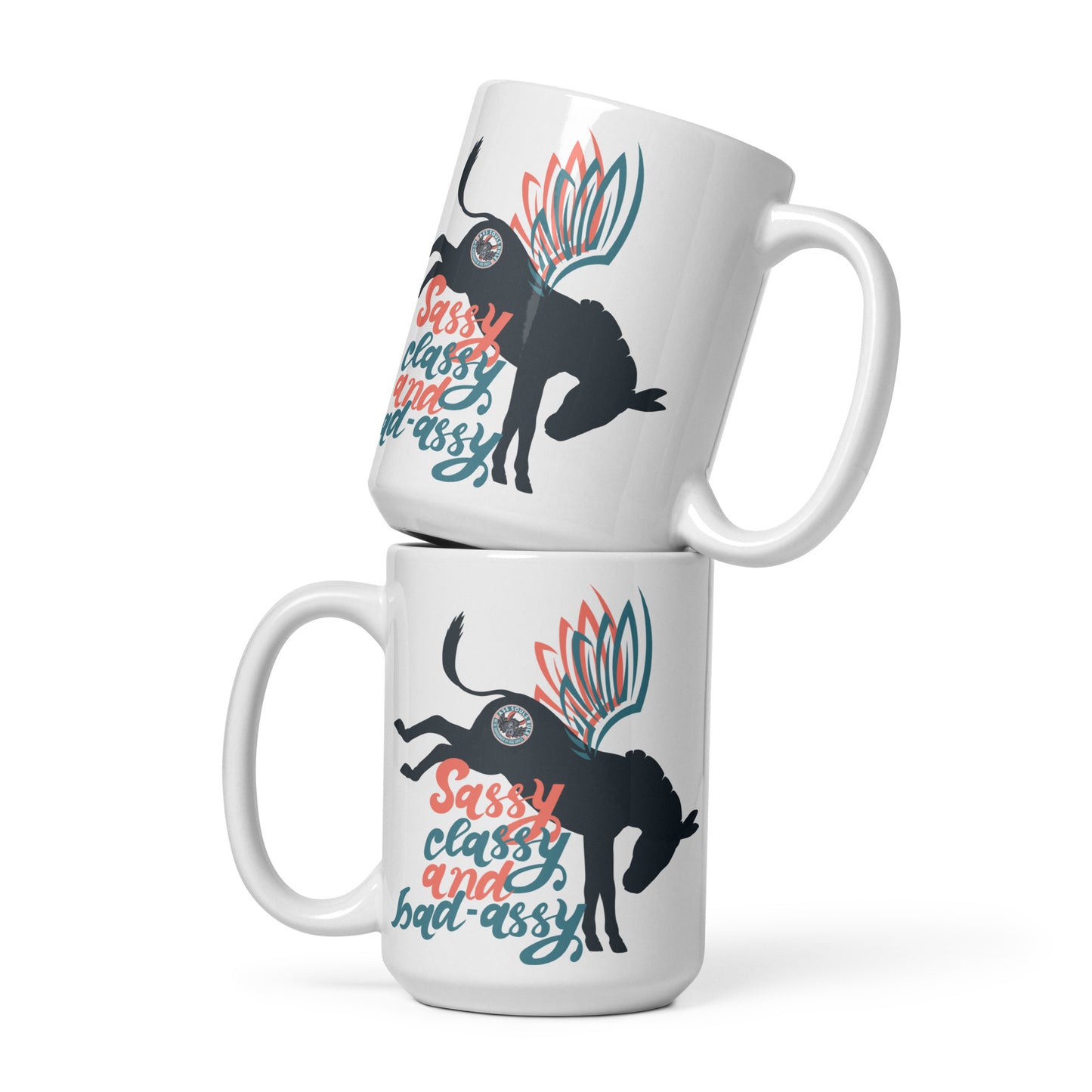 Sassy, Classy, & Bad Assy white glossy mug