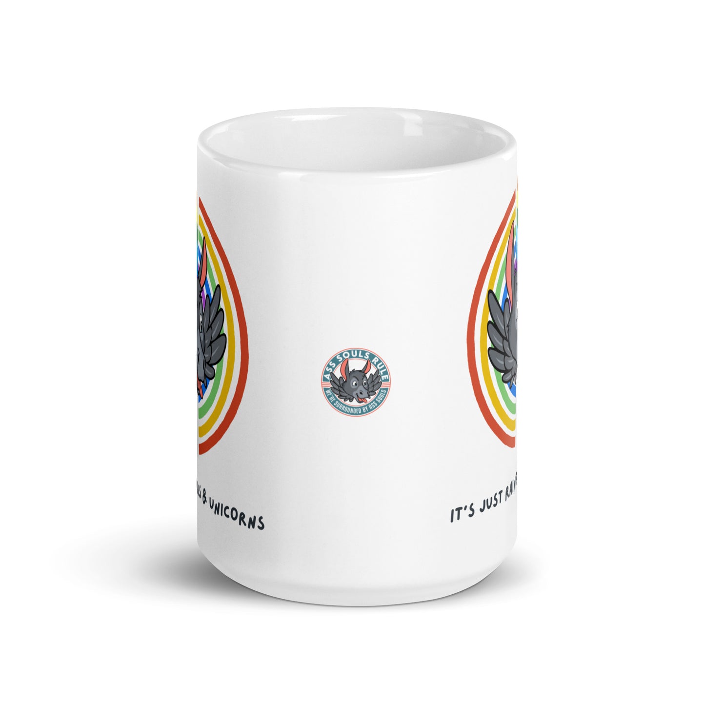 It's Just Rainbows & Unicorns white glossy mug