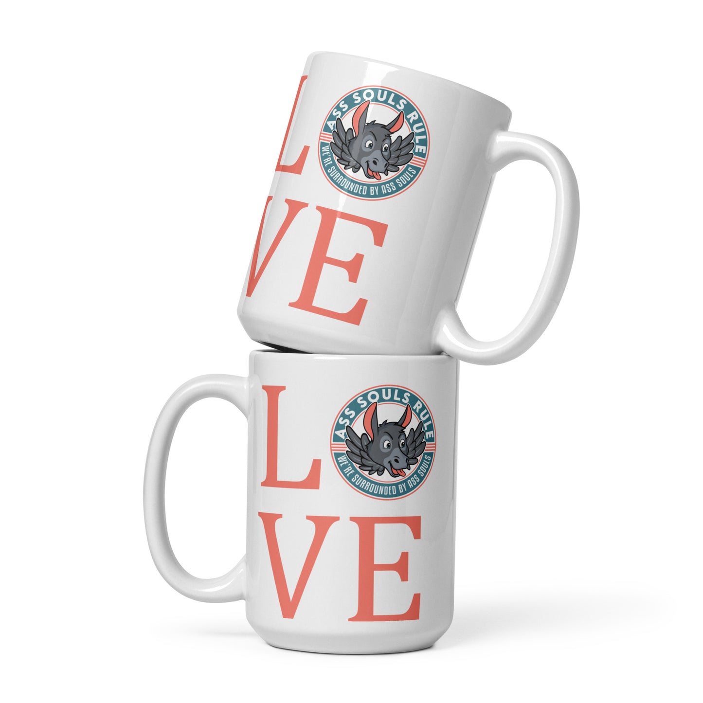 LOVE ASR salmon white glossy mug