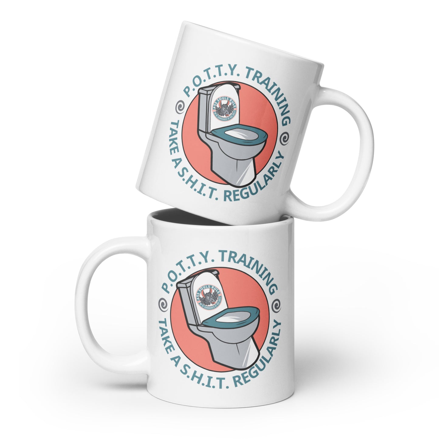 P.O.T.T.Y. Training white glossy mug