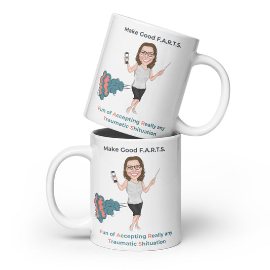 Make Good F.A.R.T.S. Atlas white glossy mug