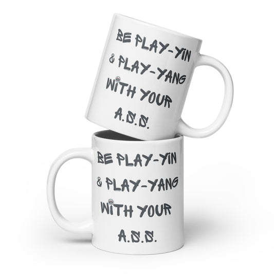 Be Play-Yin & Play-Yang white glossy mug