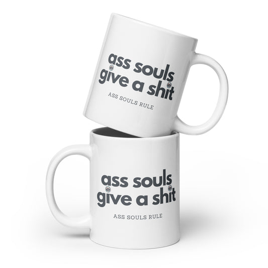 Ass Souls Give a Shit white glossy mug