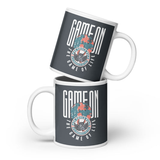 Game On white glossy mug