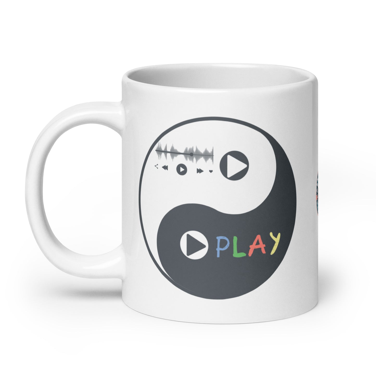 Play-Yin & Play-Yang gray white glossy mug