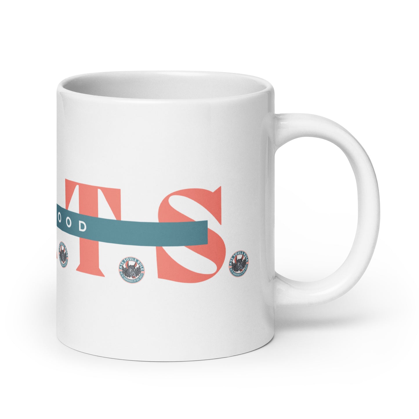 Make Good F.A.R.T.S. salmon white glossy mug