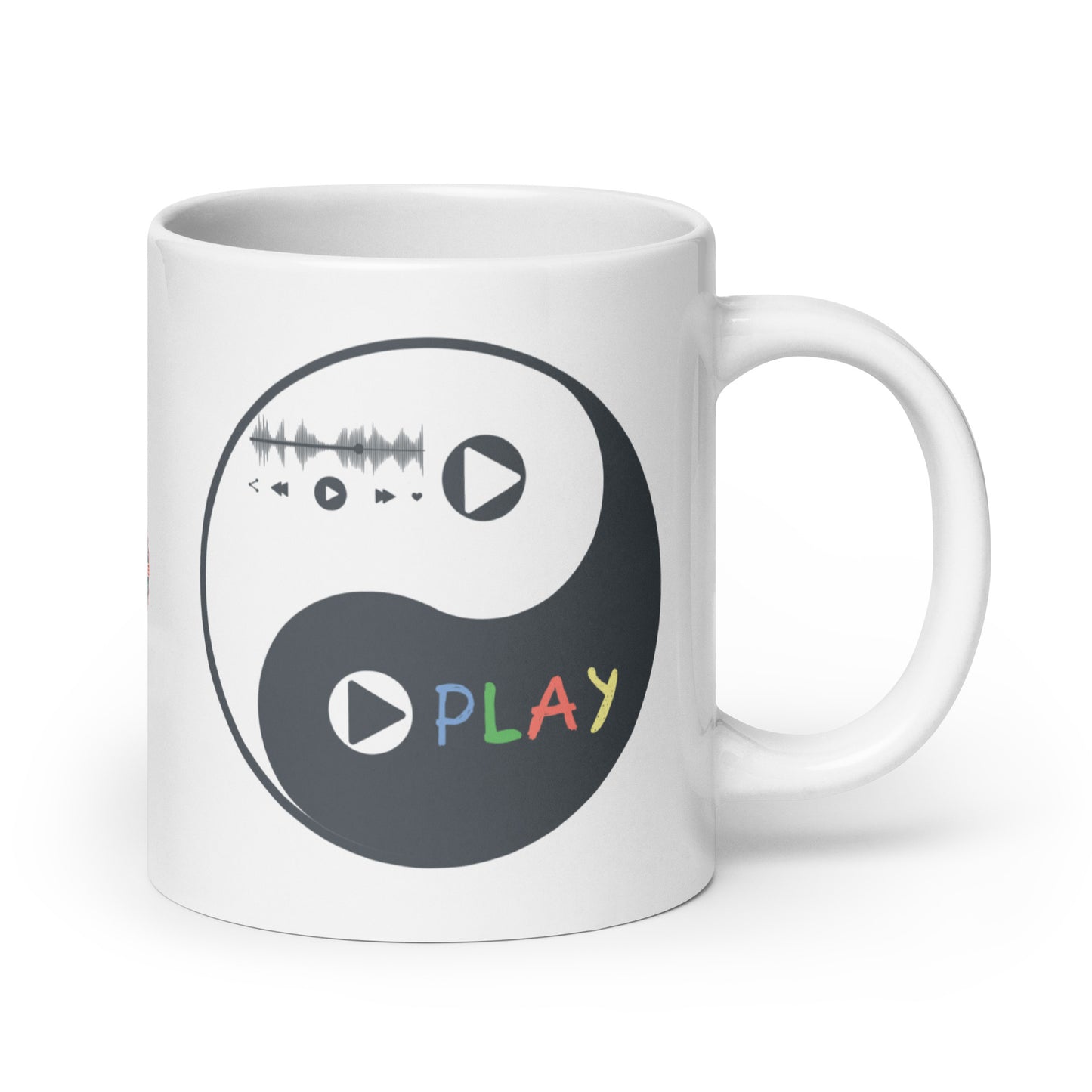 Play-Yin & Play-Yang gray white glossy mug