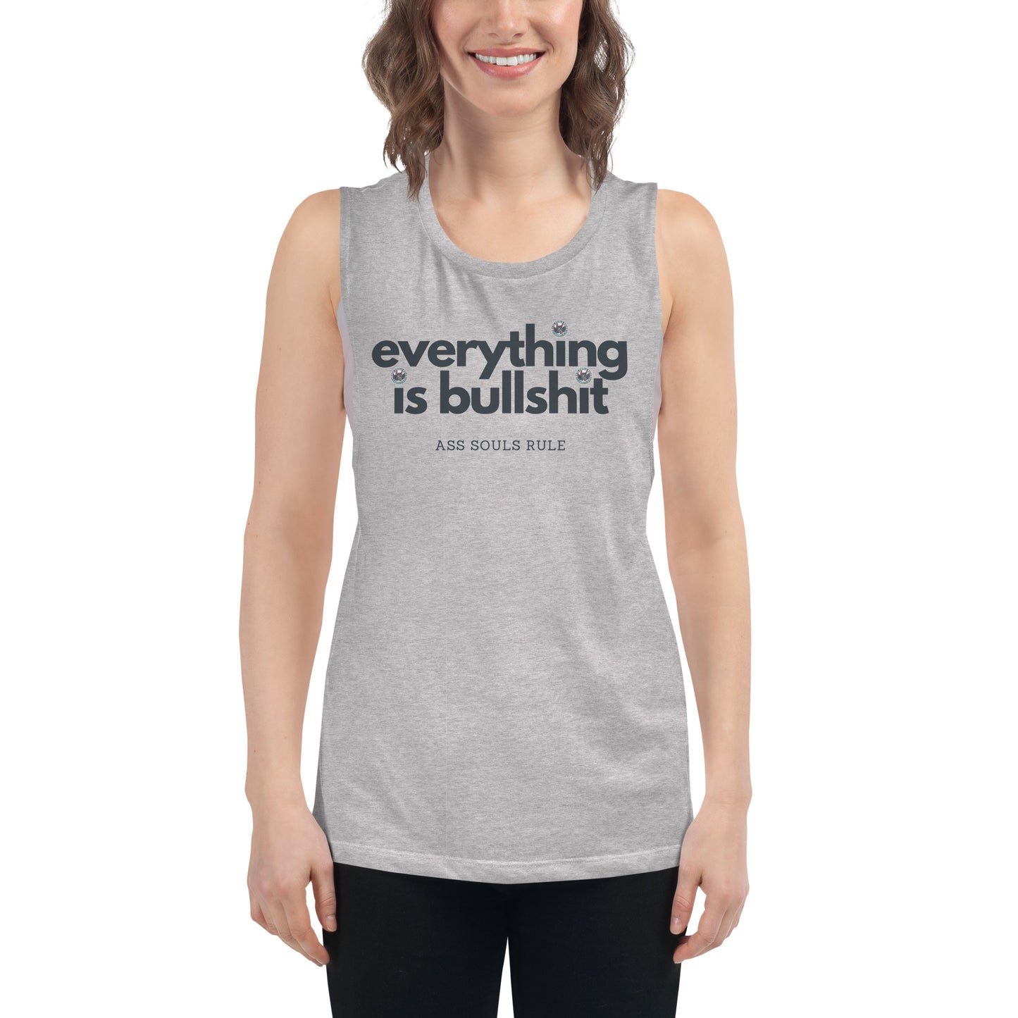 Everything is Bullshit ladies’ muscle tank