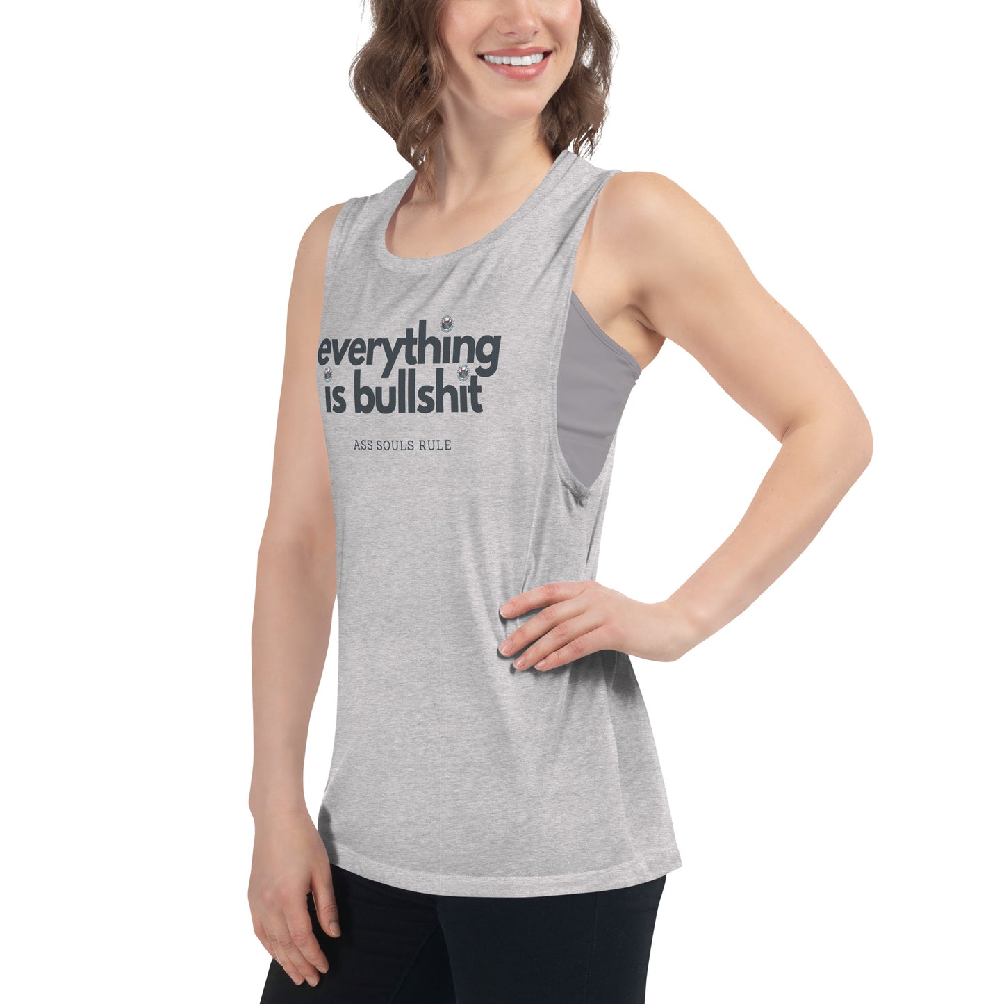 Everything is Bullshit ladies’ muscle tank