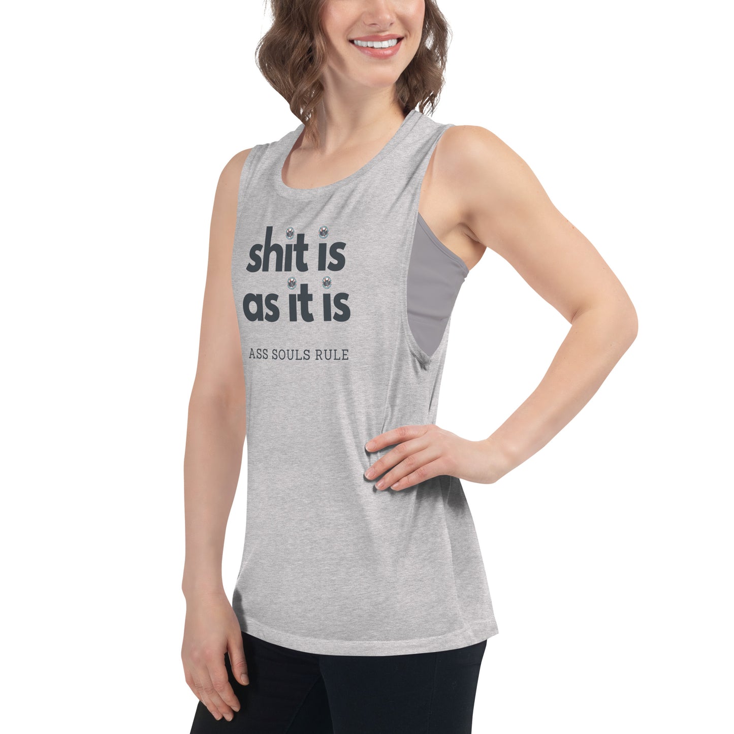 Shit Is As It Is ladies’ muscle tank