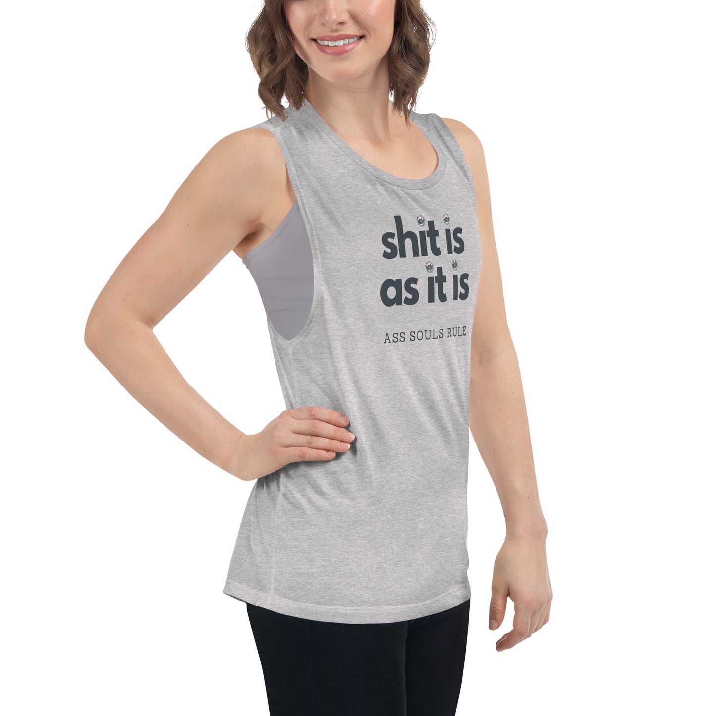 Shit Is As It Is ladies’ muscle tank