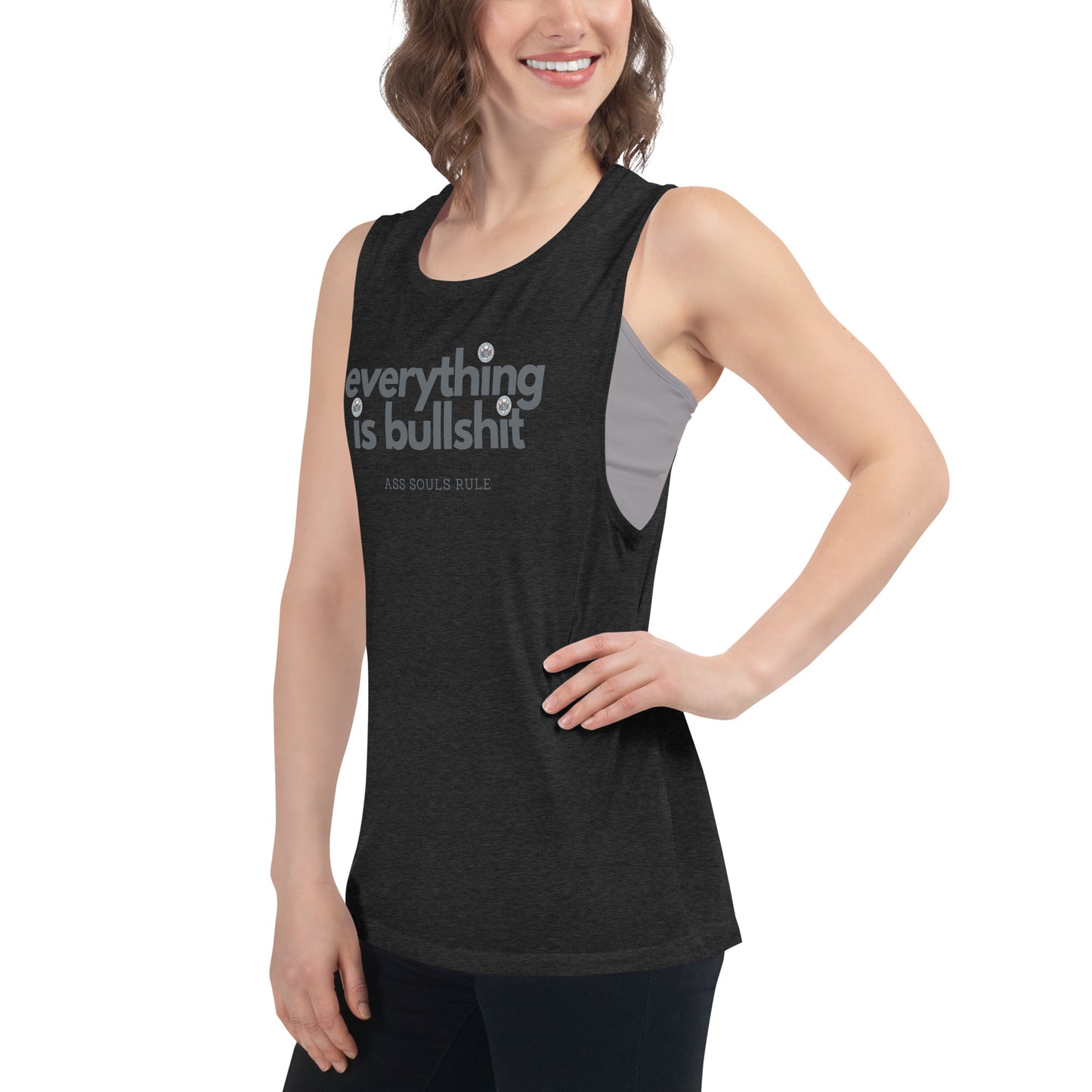 Everything is Bullshit ladies’ muscle tank