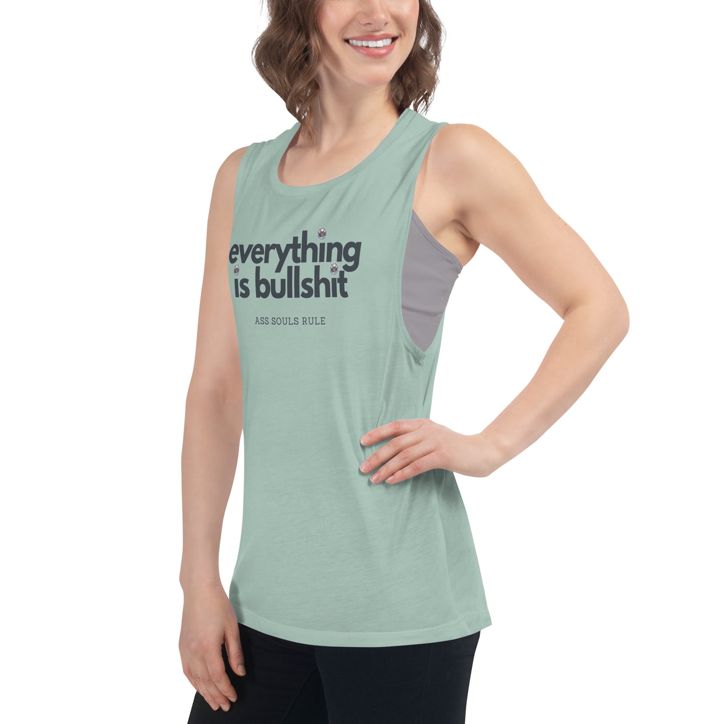 Everything is Bullshit ladies’ muscle tank