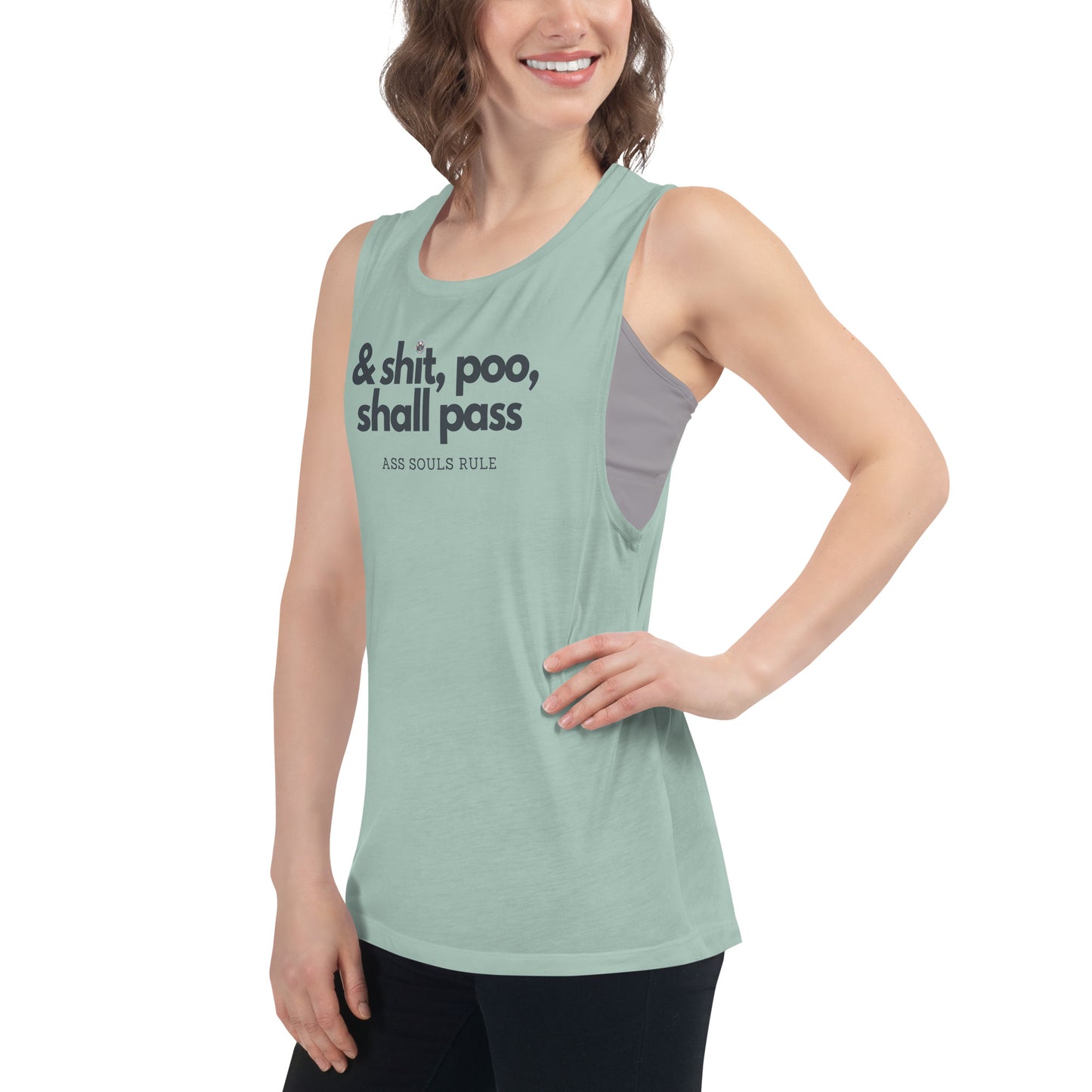 & Shit, Poo, Shall Pass ladies’ muscle tank