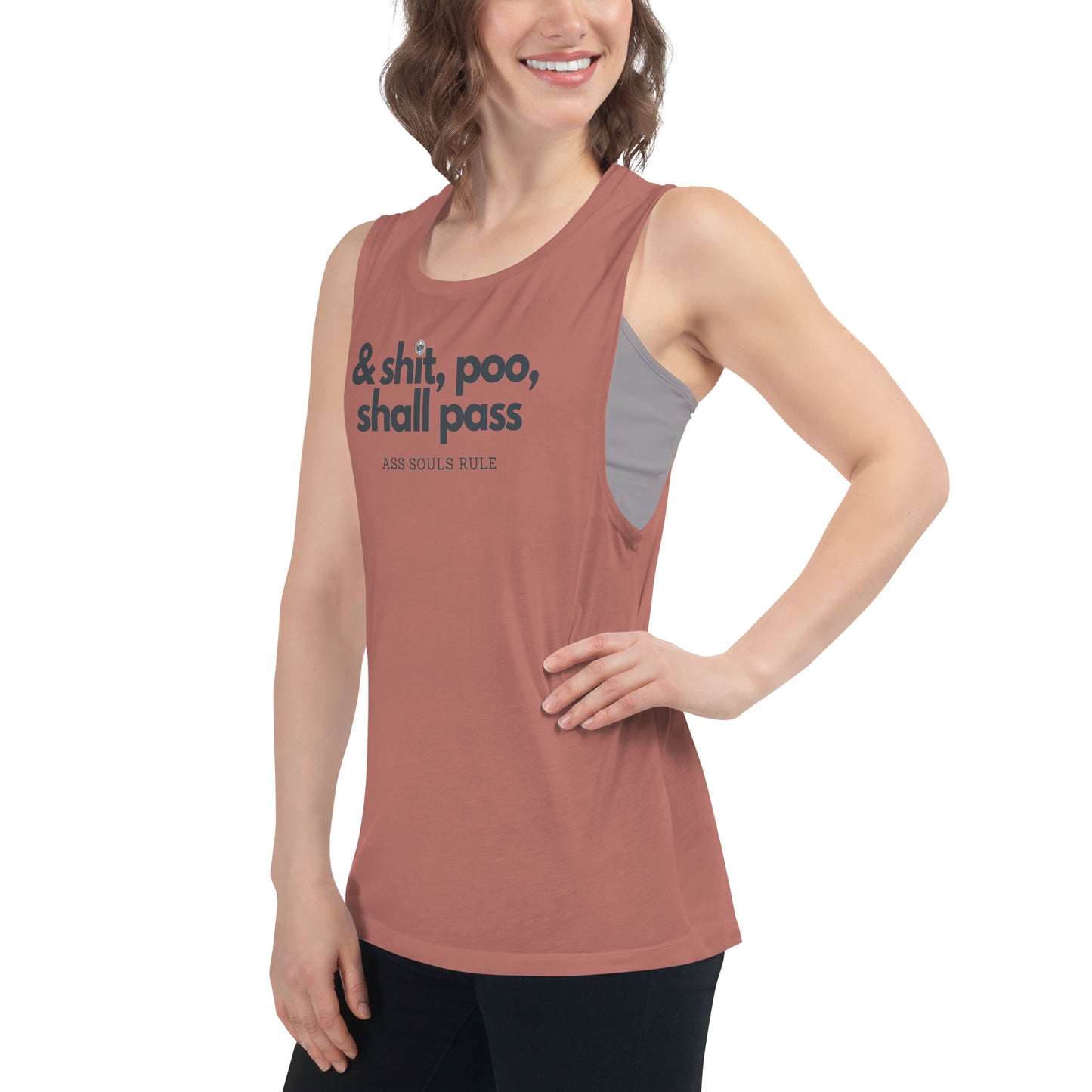 & Shit, Poo, Shall Pass ladies’ muscle tank