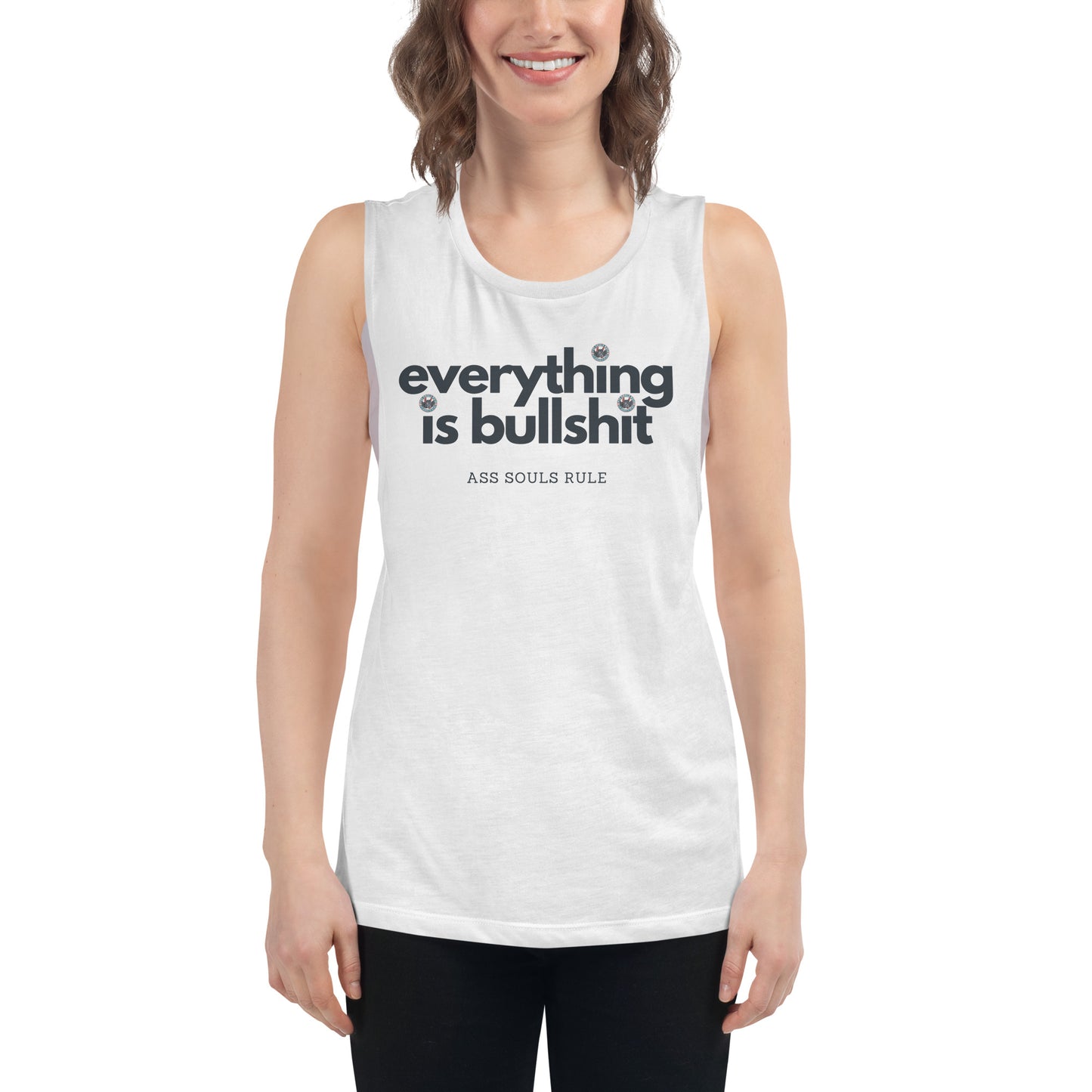 Everything is Bullshit ladies’ muscle tank