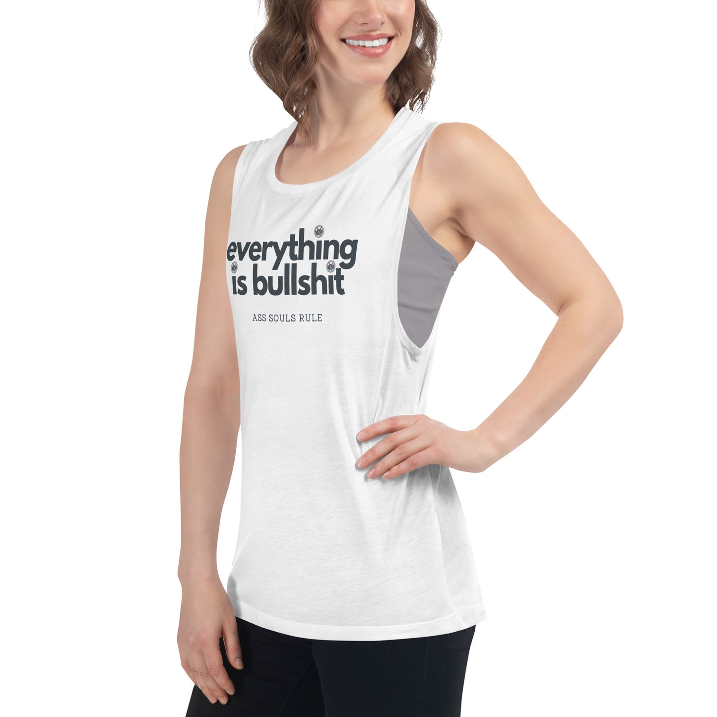 Everything is Bullshit ladies’ muscle tank