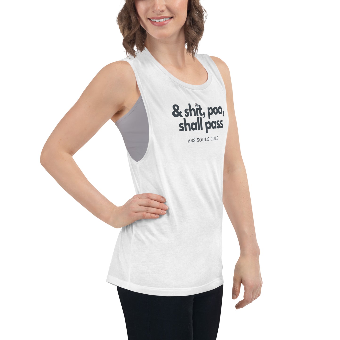 & Shit, Poo, Shall Pass ladies’ muscle tank