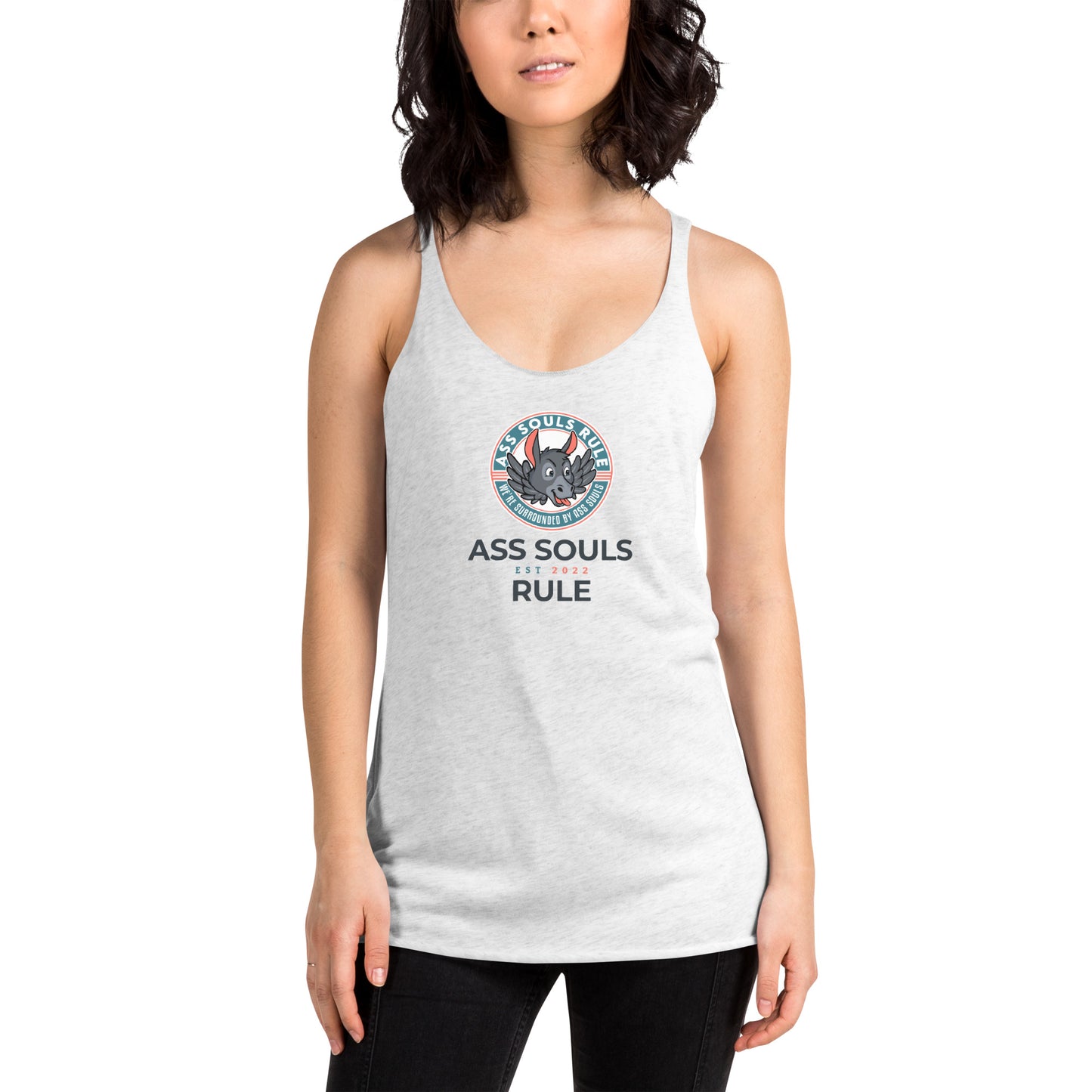 Logo of ASR Est women's racerback tank