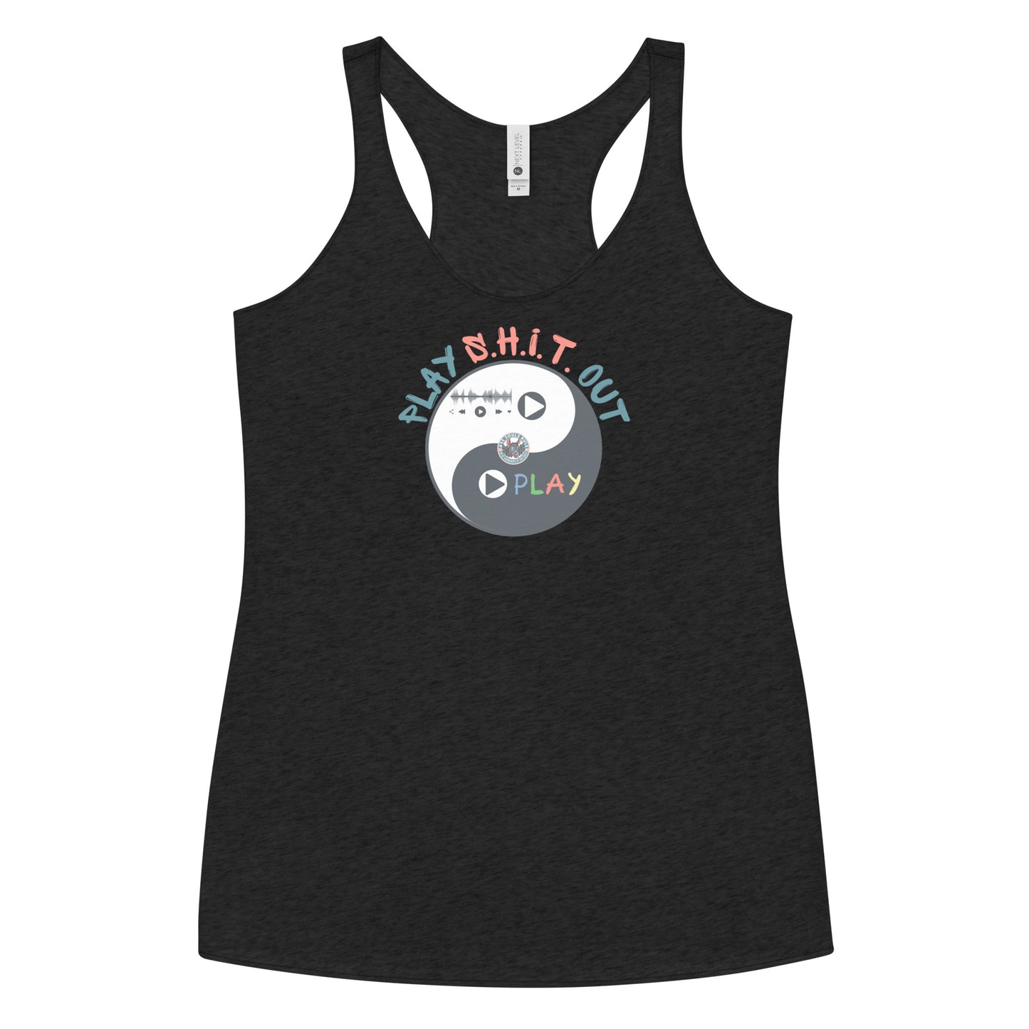 Play S.H.I.T. Out women's racerback tank