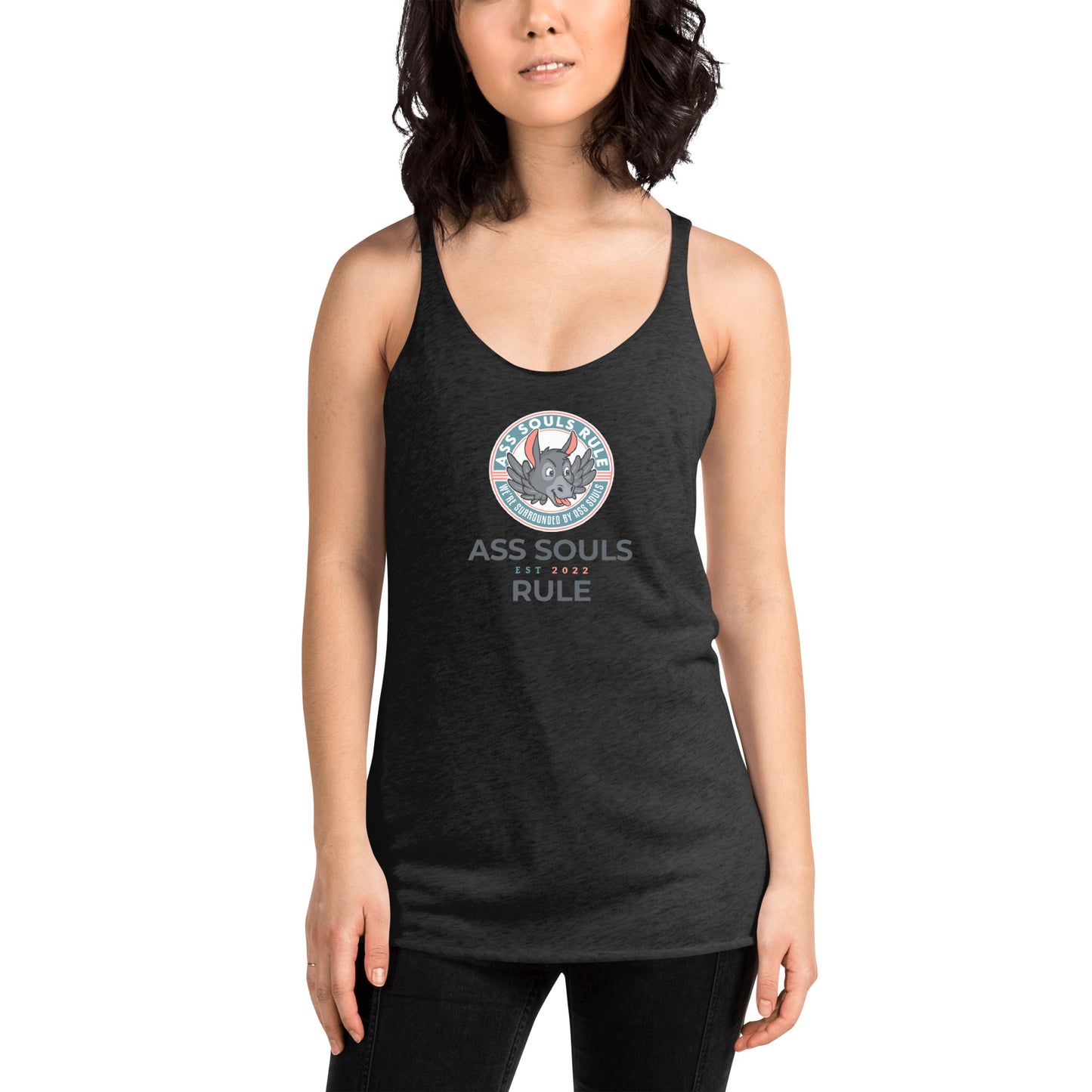 Logo of ASR Est women's racerback tank