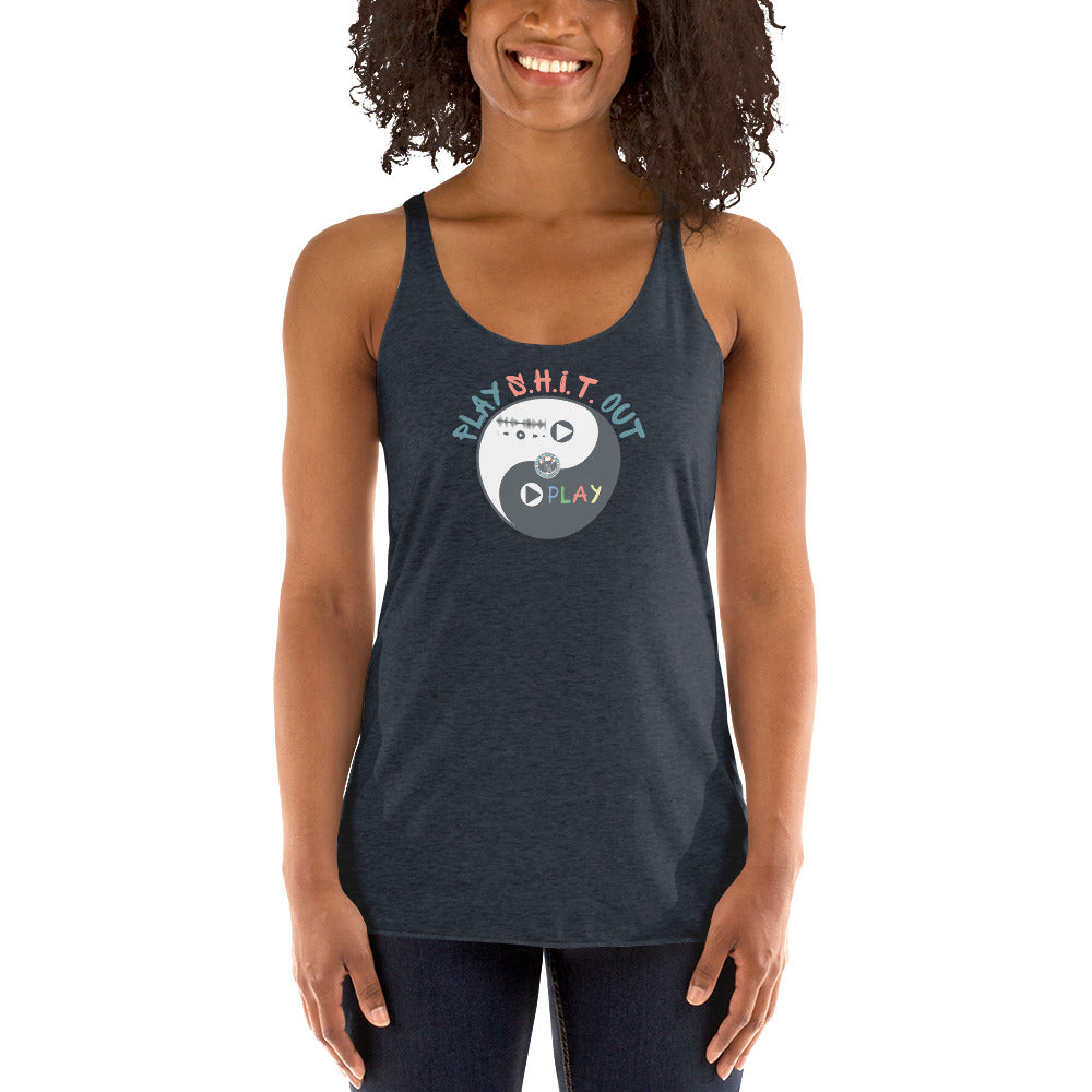 Play S.H.I.T. Out women's racerback tank