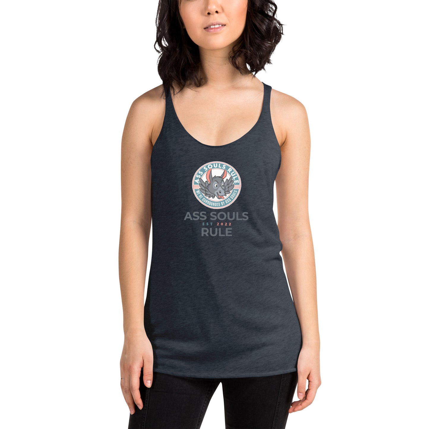 Logo of ASR Est women's racerback tank