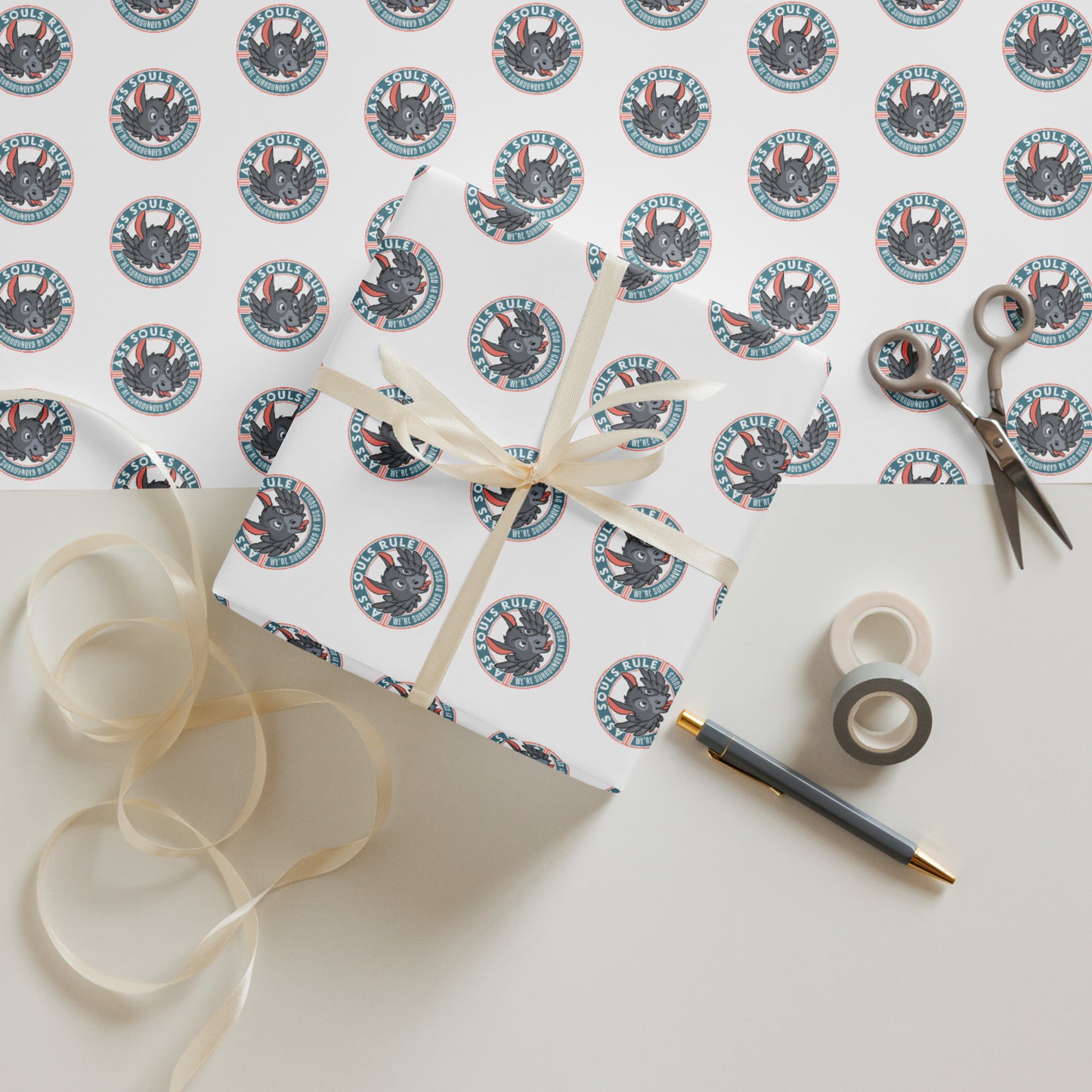 Logo of ASR wrapping paper sheets - white