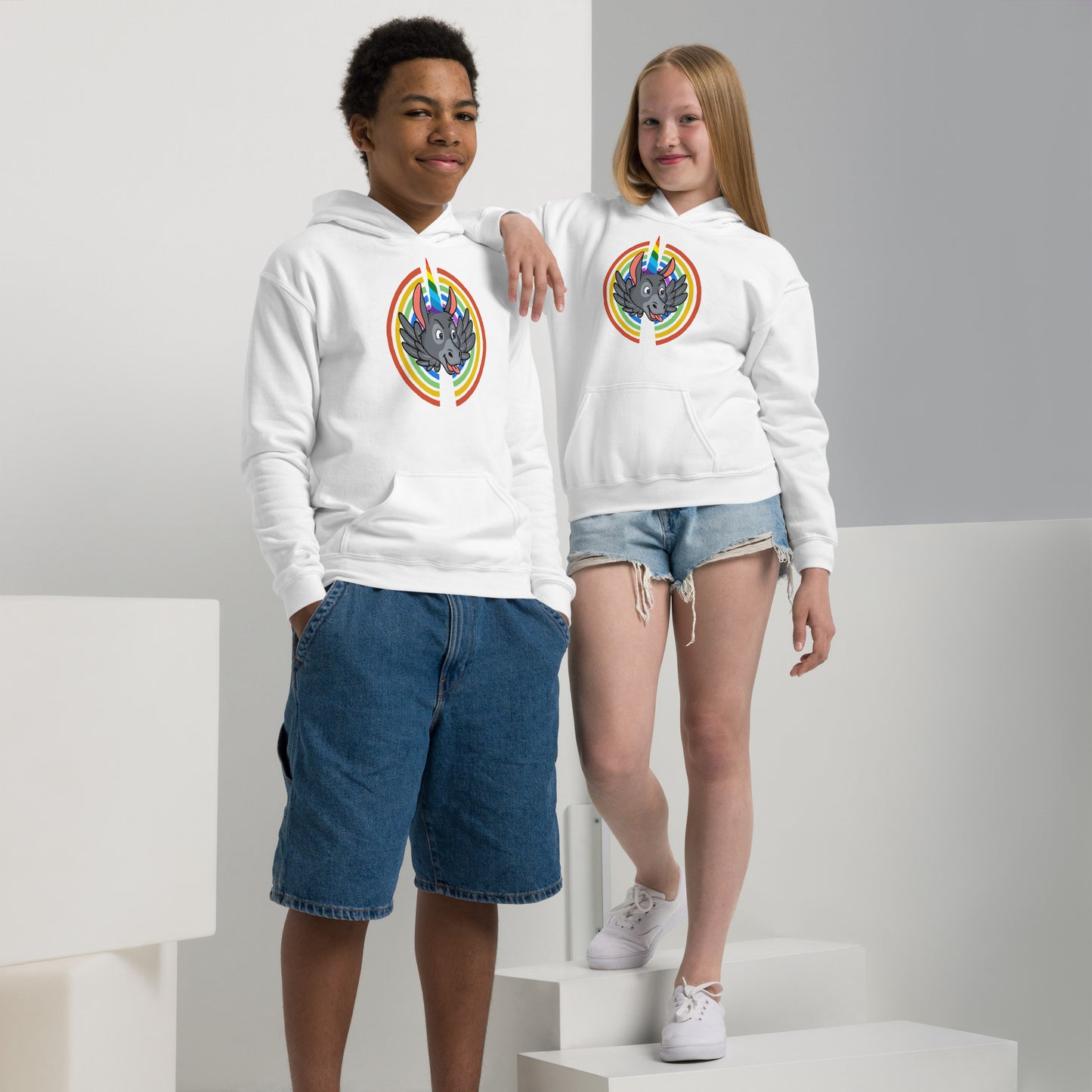 Rainbows & Unicorns Youth heavy blend hoodie